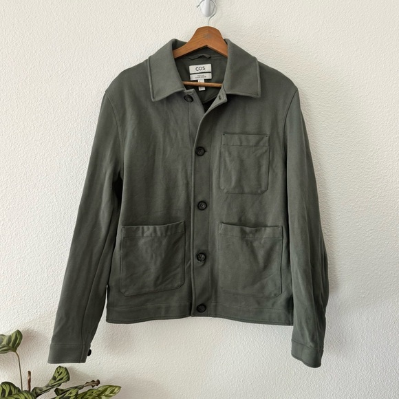 COS Mens Twill Cotton Utility Jacket Regular Coupe Droite Front Pockets Small - Picture 1 of 10